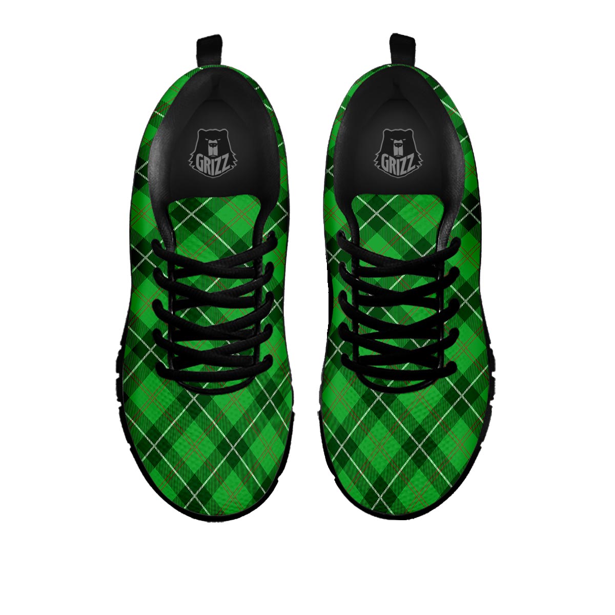 Scottish Plaid Saint Patrick's Day Print Pattern Black Sneaker-grizzshop