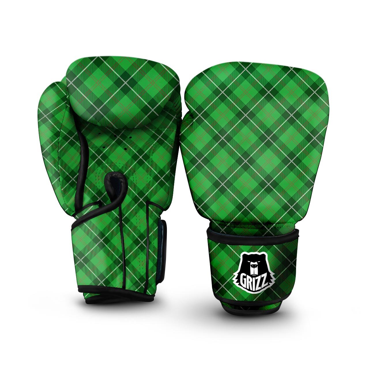 Scottish Plaid Saint Patrick's Day Print Pattern Boxing Gloves-grizzshop