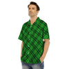 Scottish Plaid Saint Patrick's Day Print Pattern Men's Hawaiian Shirt-grizzshop