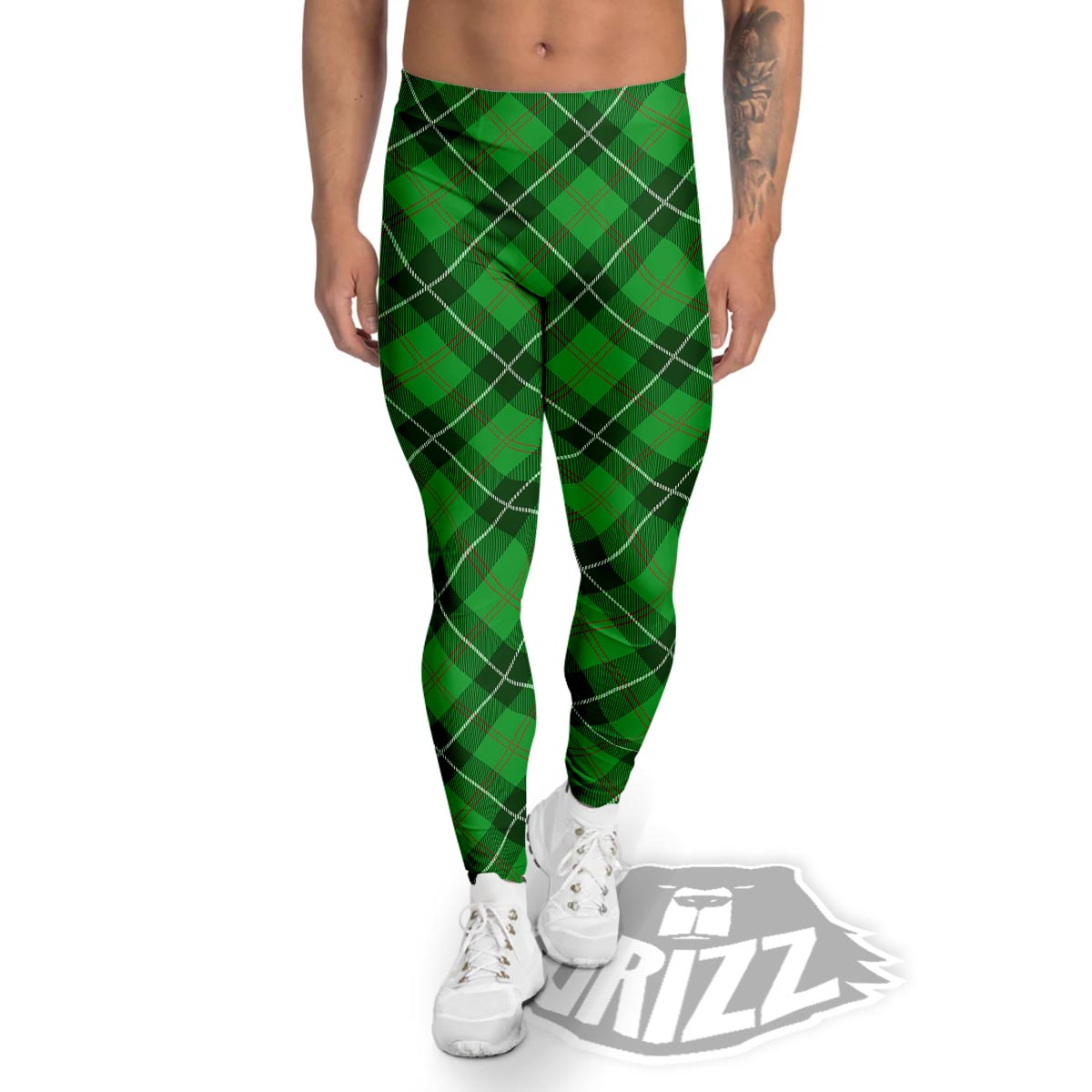 Scottish Plaid Saint Patrick's Day Print Pattern Men's Leggings-grizzshop