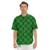 Scottish Plaid Saint Patrick's Day Print Pattern Men's Short Sleeve Shirts-grizzshop