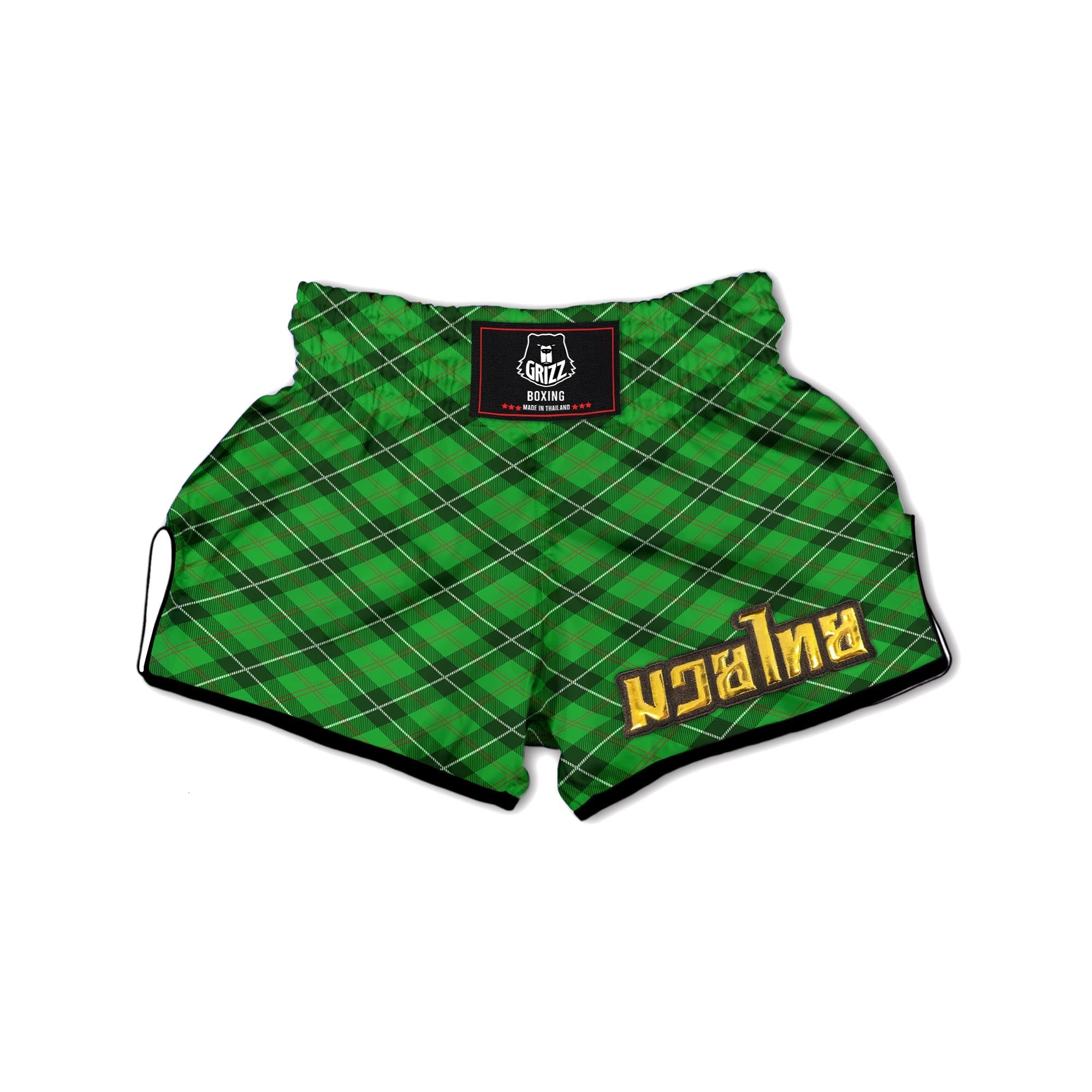 Scottish Plaid Saint Patrick's Day Print Pattern Muay Thai Boxing Shorts-grizzshop