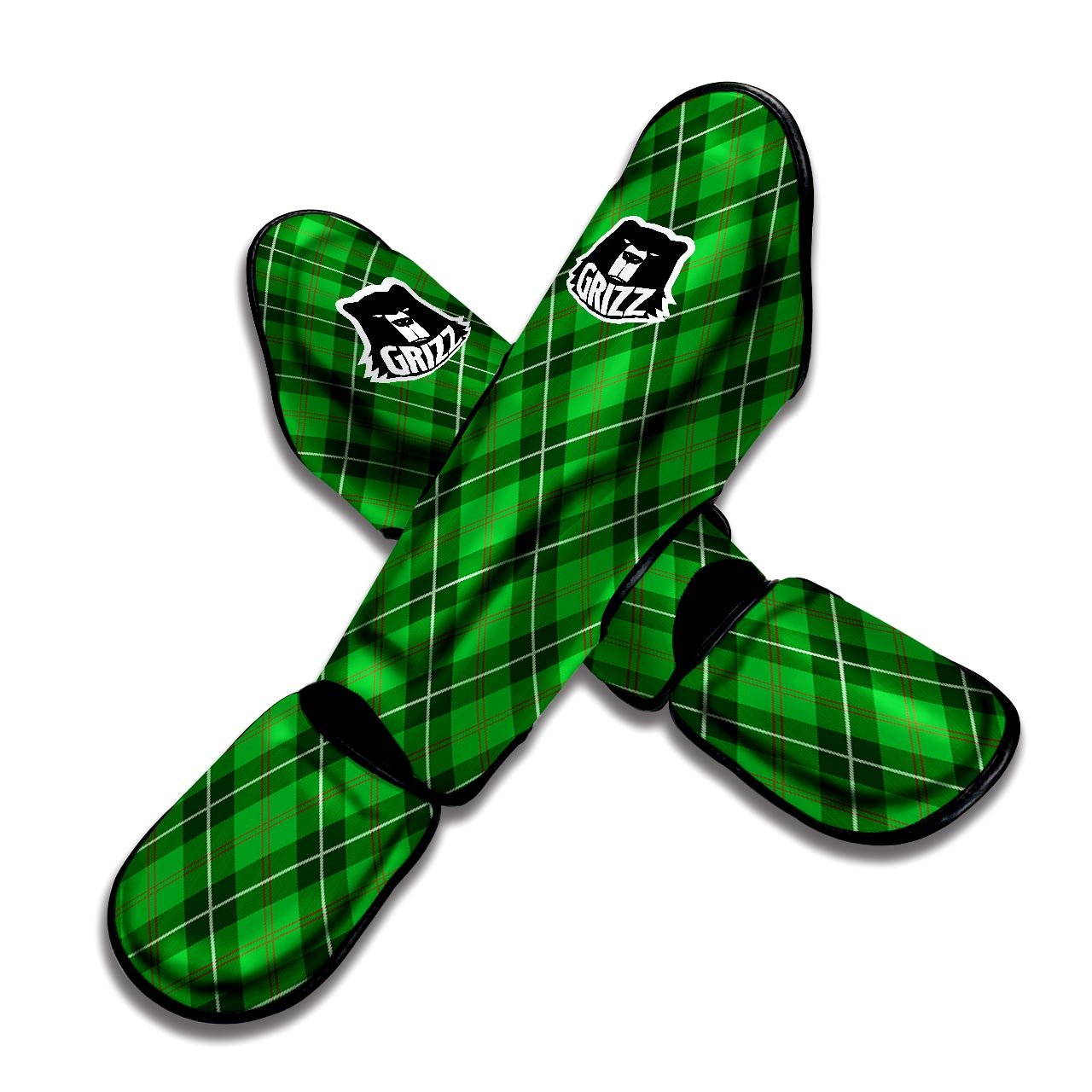 Scottish Plaid Saint Patrick's Day Print Pattern Muay Thai Shin Guards-grizzshop