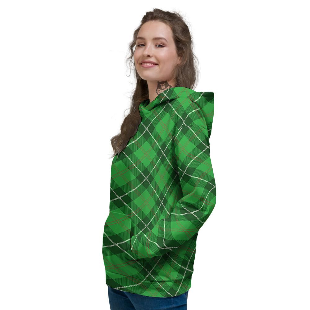 Scottish Plaid Saint Patrick's Day Print Pattern Women's Hoodie-grizzshop