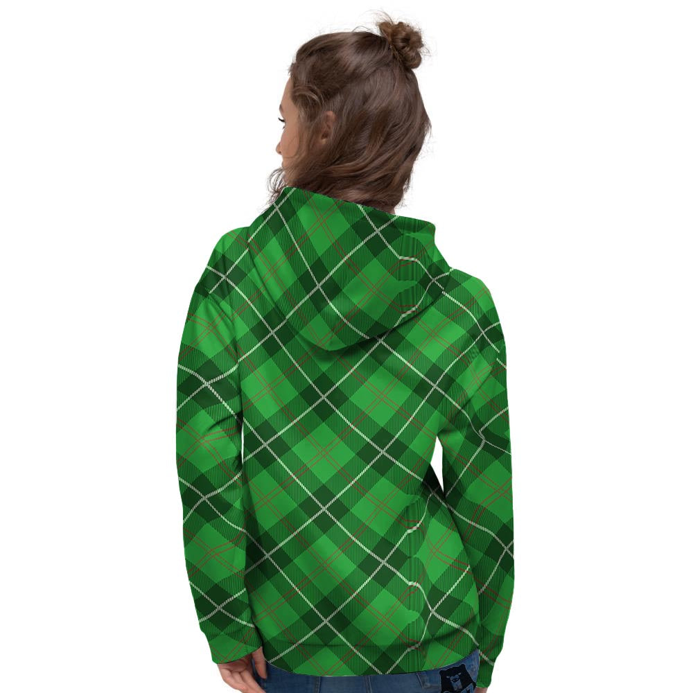 Scottish Plaid Saint Patrick's Day Print Pattern Women's Hoodie-grizzshop