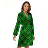 Scottish Plaid Saint Patrick's Day Print Pattern Women's Robe-grizzshop