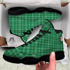 Scottish Plaid St. Patrick's Day Print Pattern Black Basketball Shoes-grizzshop