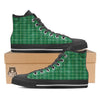 Scottish Plaid St. Patrick's Day Print Pattern Black High Top Shoes-grizzshop