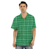 Scottish Plaid St. Patrick's Day Print Pattern Men's Hawaiian Shirt-grizzshop