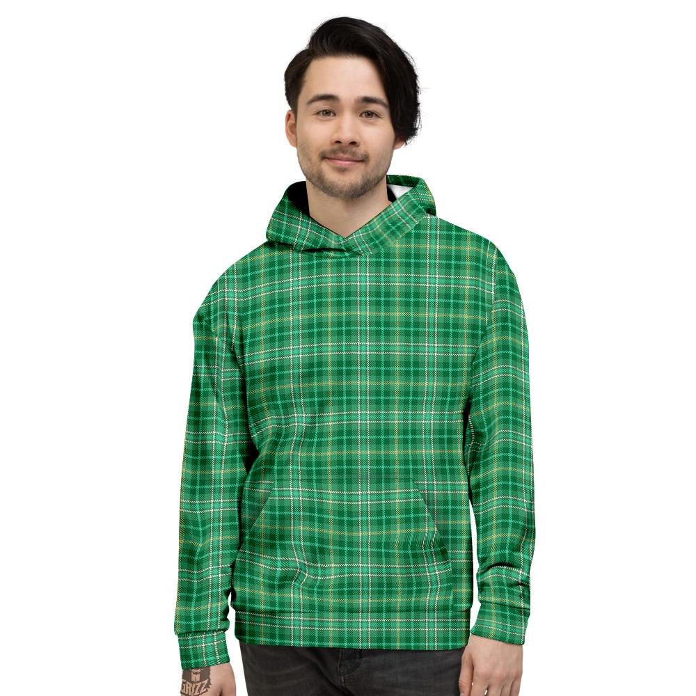 Scottish Plaid St. Patrick's Day Print Pattern Men's Hoodie-grizzshop