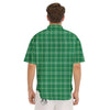 Scottish Plaid St. Patrick's Day Print Pattern Men's Short Sleeve Shirts-grizzshop