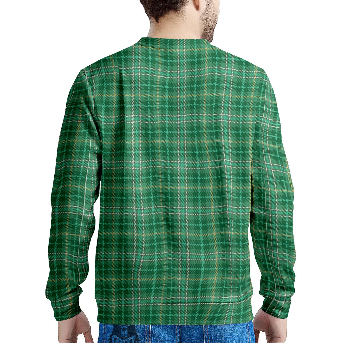 Scottish Plaid St. Patrick's Day Print Pattern Men's Sweatshirt-grizzshop