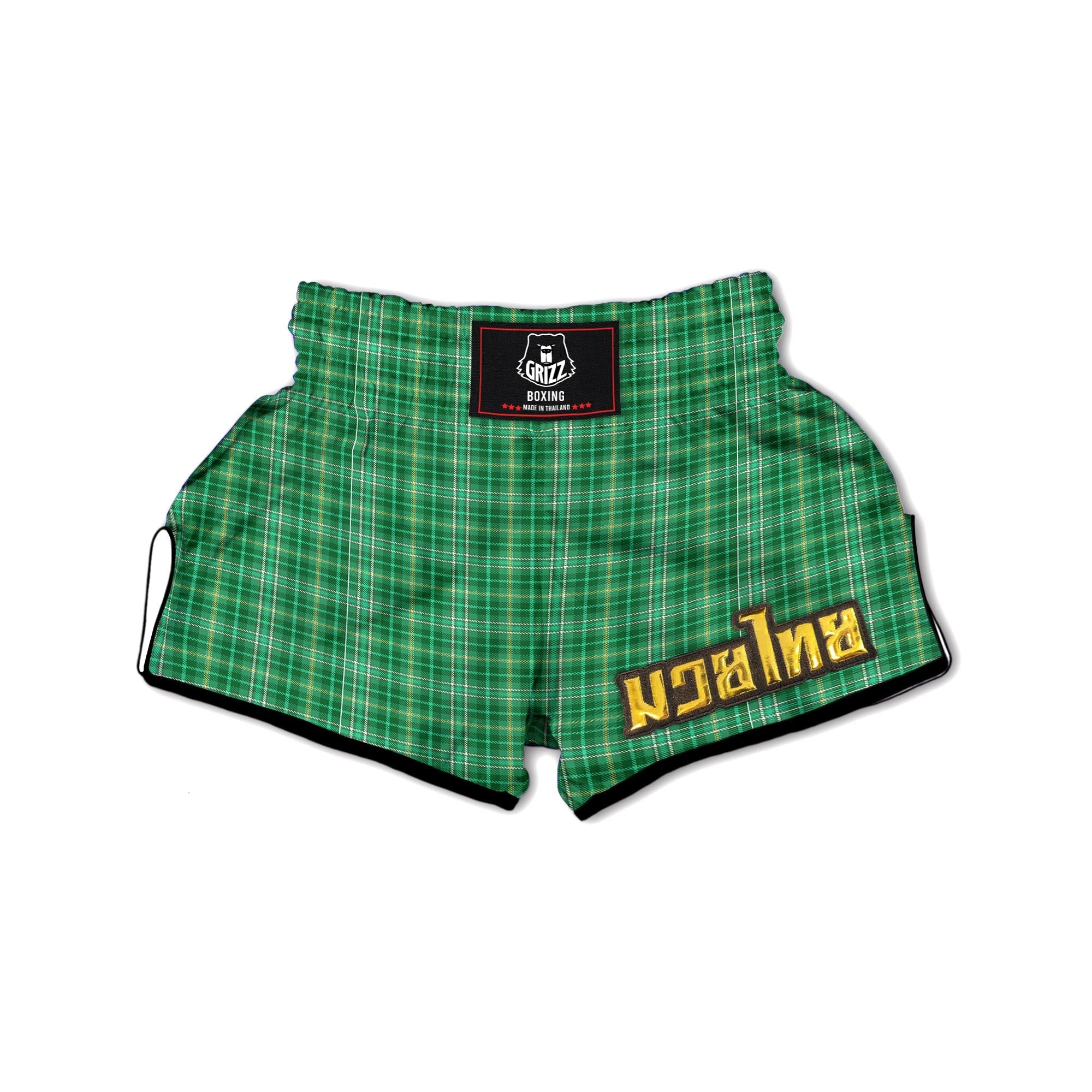 Scottish Plaid St. Patrick's Day Print Pattern Muay Thai Boxing Shorts-grizzshop