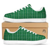 Scottish Plaid St. Patrick's Day Print Pattern White Low Top Sneakers-grizzshop