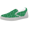 Scottish Plaid St. Patrick's Day Print Pattern White Slip On Shoes-grizzshop