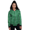 Scottish Plaid St. Patrick's Day Print Pattern Women's Bomber Jacket-grizzshop