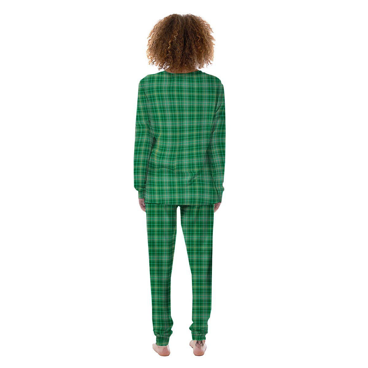 Scottish Plaid St. Patrick's Day Print Pattern Women's Pajamas-grizzshop