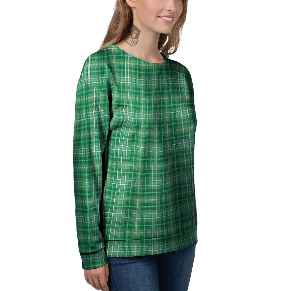 Scottish Plaid St. Patrick's Day Print Pattern Women's Sweatshirt-grizzshop