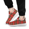 Scottish Stewart Tartan Print Pattern White Athletic Shoes-grizzshop