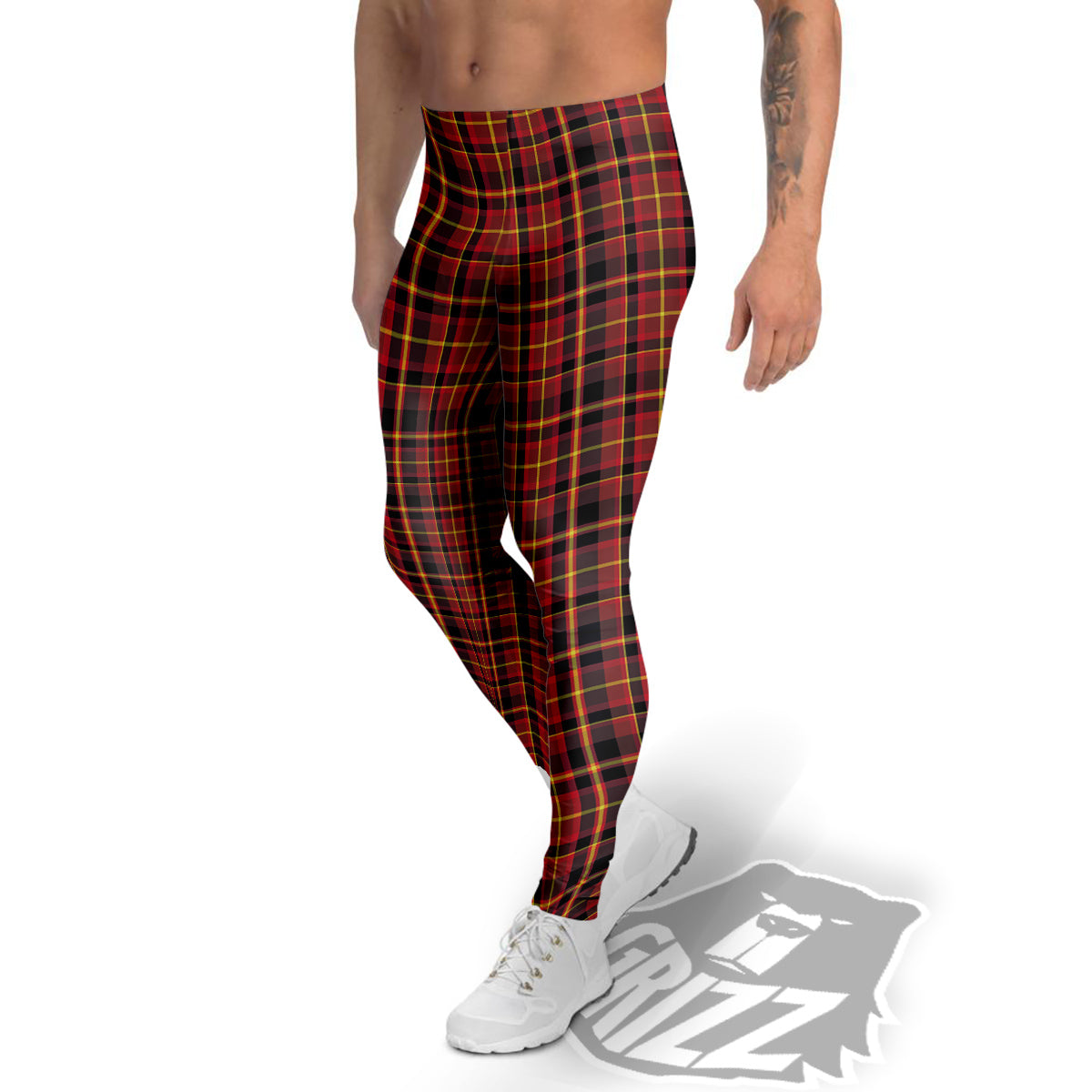 Scottish Tartan Clan Wallace Print Men's Leggings-grizzshop