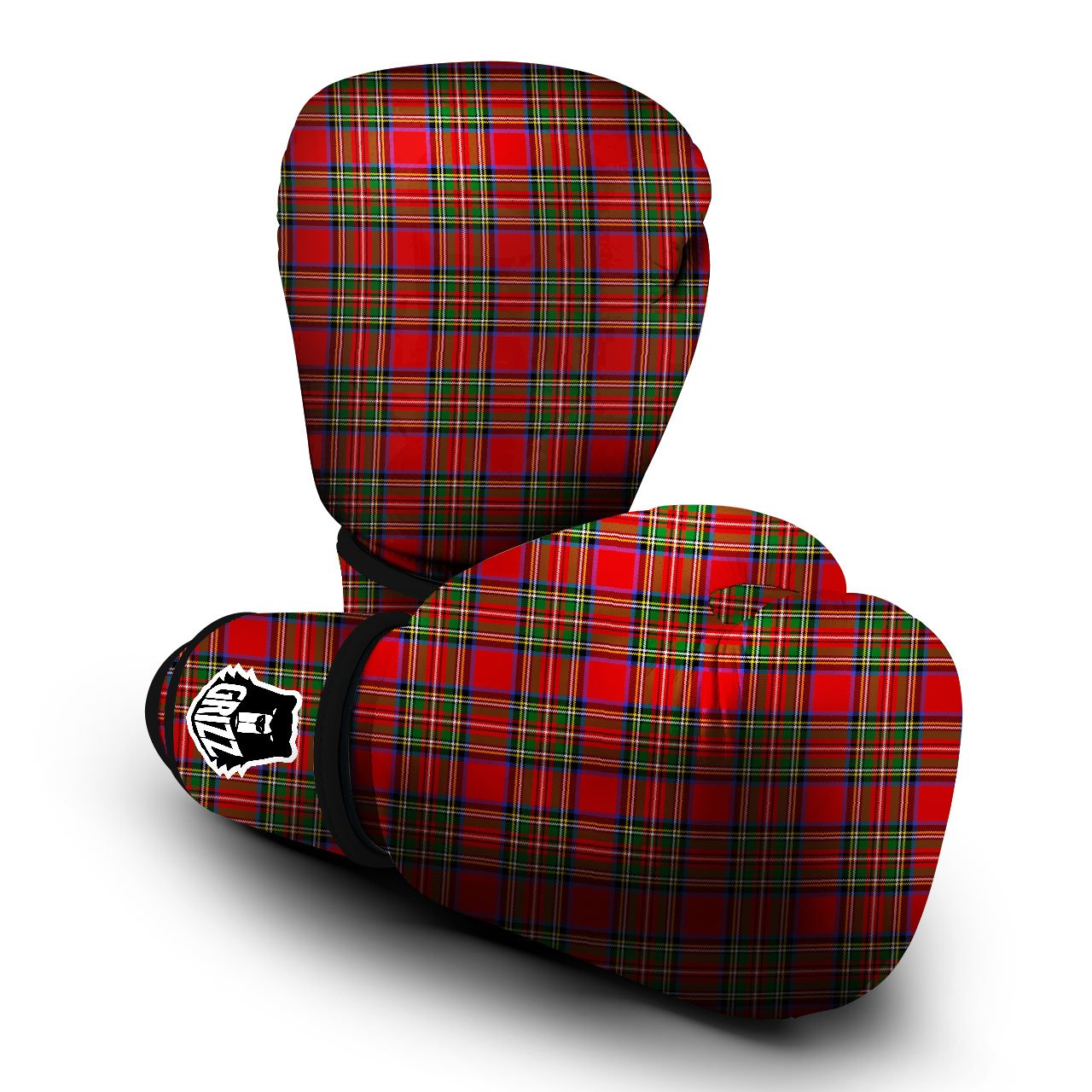 Scottish Tartan Pixel Stewart Print Pattern Boxing Gloves-grizzshop