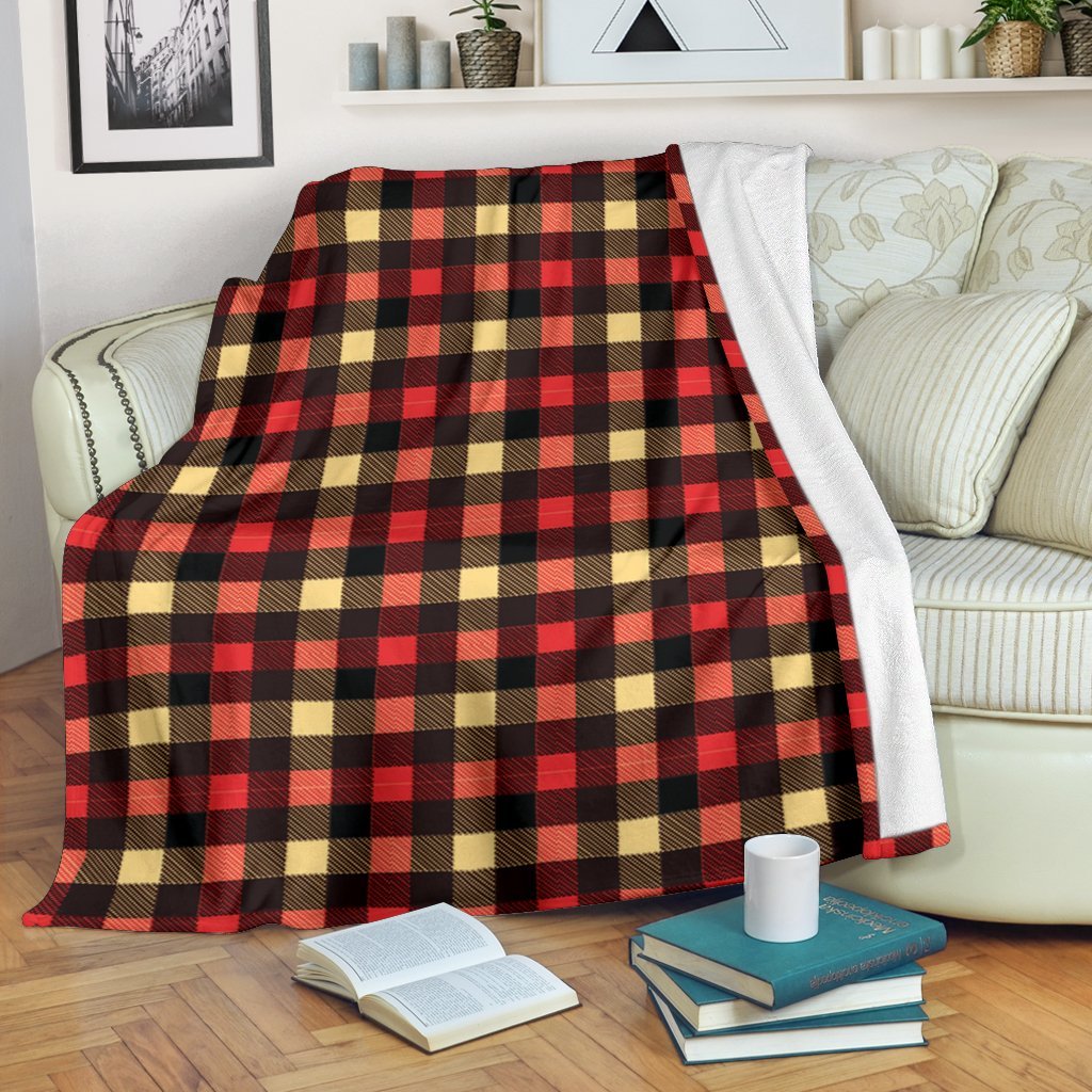Scottish Tartan Red Yellow Plaid Blanket-grizzshop
