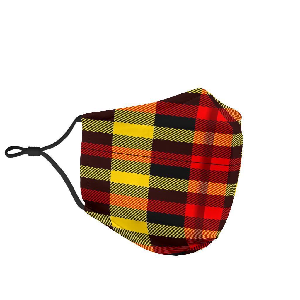 Scottish Tartan Red Yellow Plaid Face Mask-grizzshop