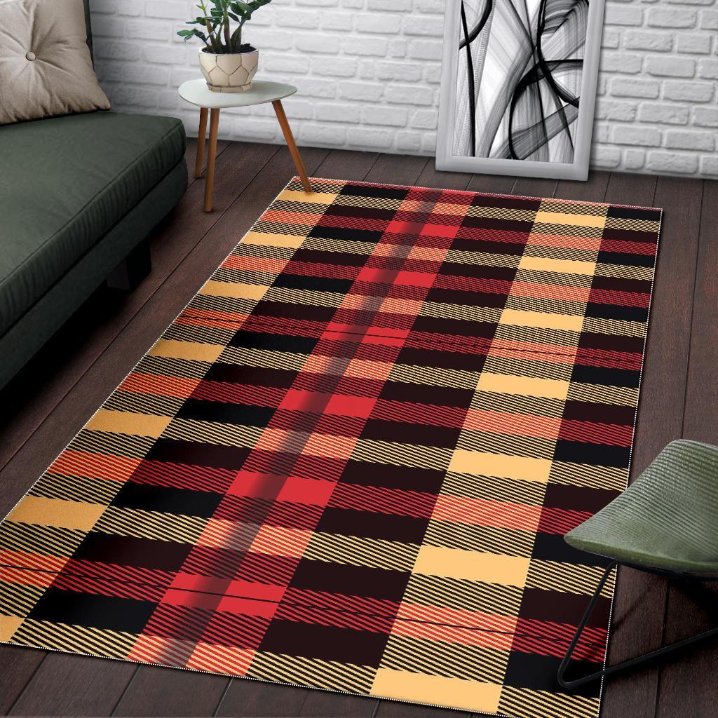 Scottish Tartan Red Yellow Plaid Floor Mat-grizzshop