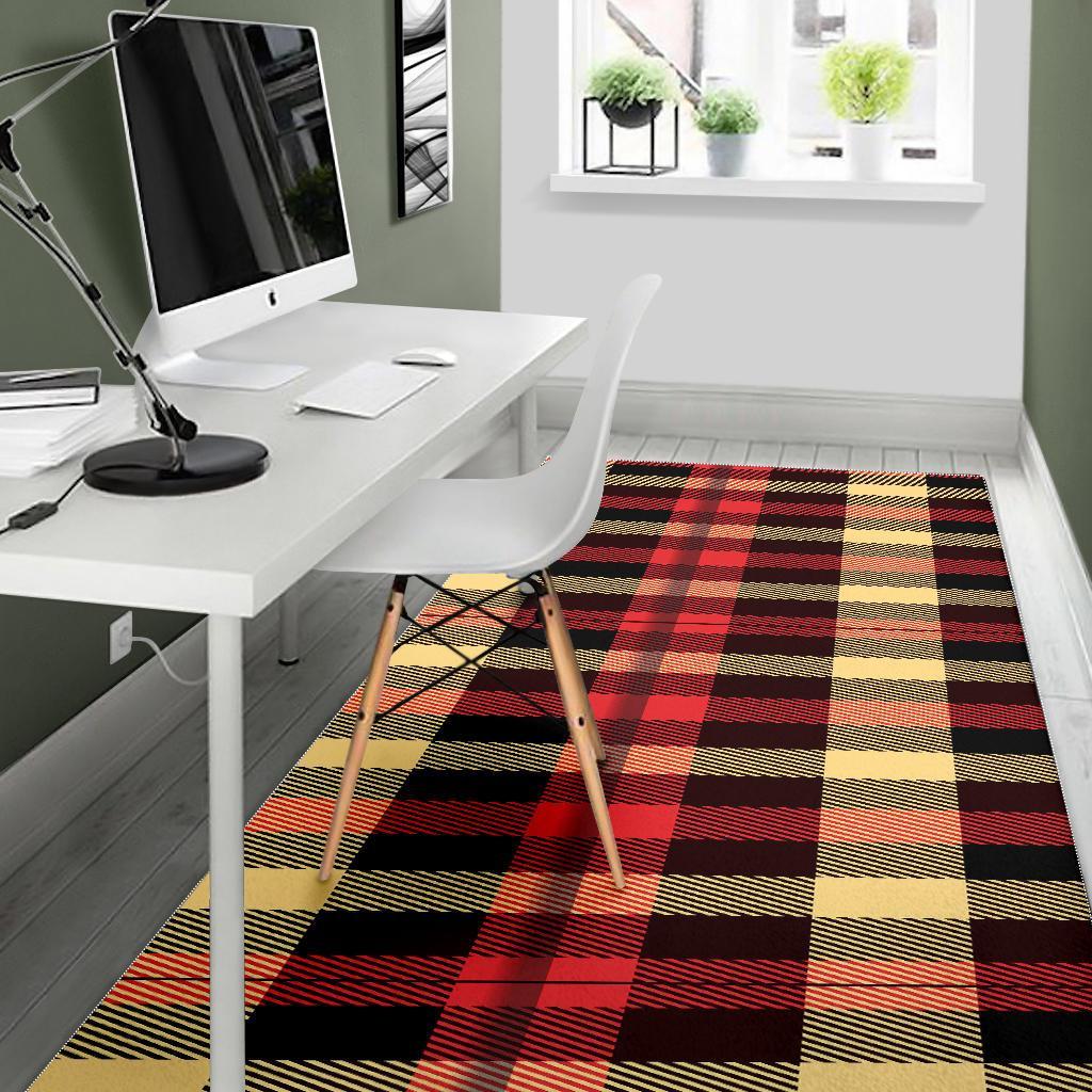 Scottish Tartan Red Yellow Plaid Floor Mat-grizzshop