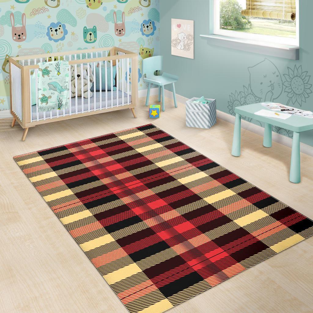 Scottish Tartan Red Yellow Plaid Floor Mat-grizzshop