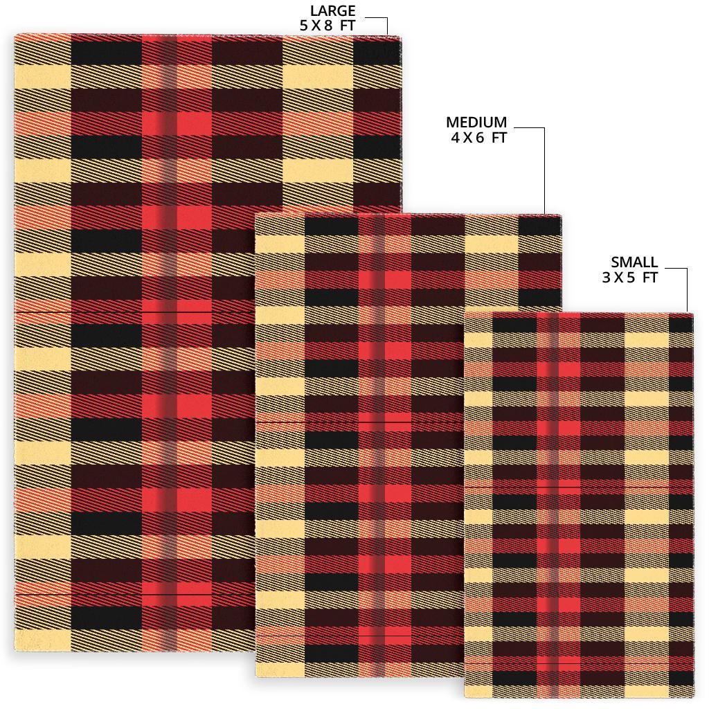 Scottish Tartan Red Yellow Plaid Floor Mat-grizzshop