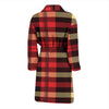 Scottish Tartan Red Yellow Plaid Men Long Robe-grizzshop