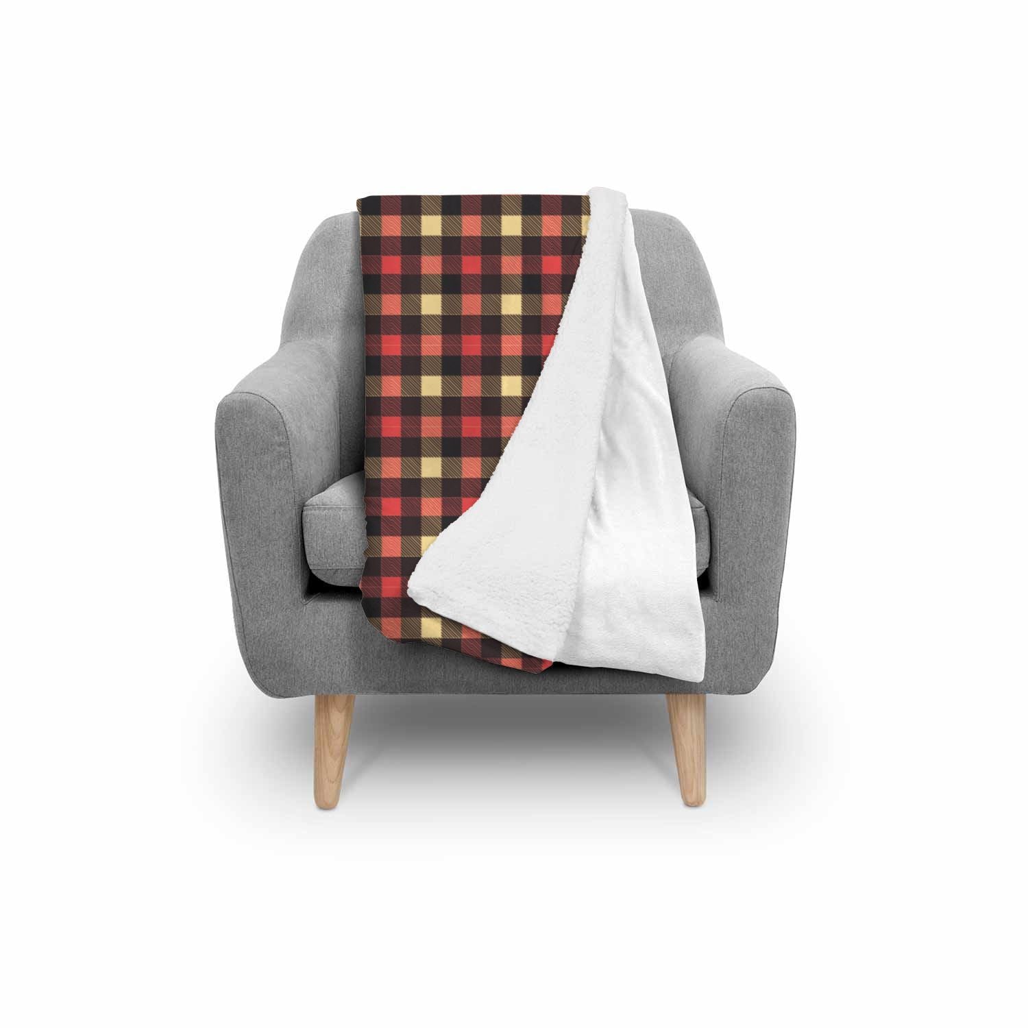 Scottish Tartan Red Yellow Plaid Throw Blanket-grizzshop