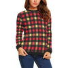 Scottish Tartan Red Yellow Plaid Women Crewneck Sweatshirt-grizzshop