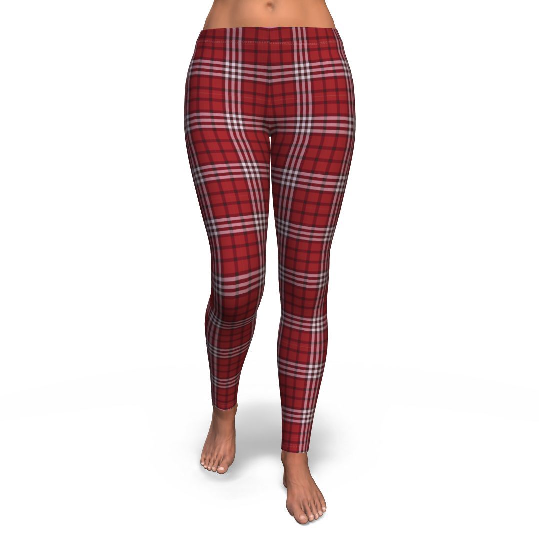 Scottish Tartan Royal Stewart Red Plaids Pattern Women Leggings-grizzshop