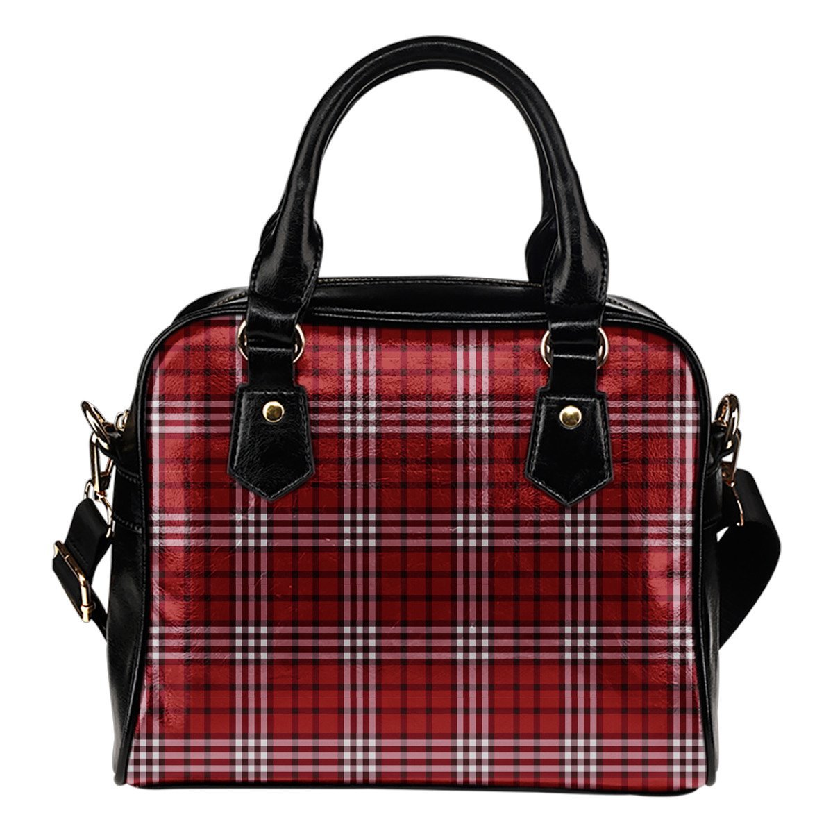 Scottish Tartan Royal Stewart Red Plaids Purse Leather Shoulder Handbag-grizzshop