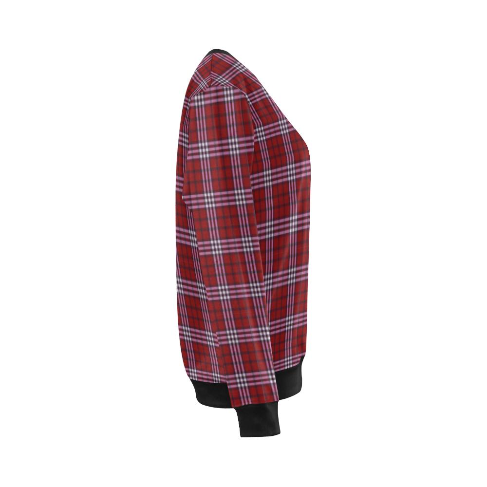 Scottish Tartan Royal Stewart Red Plaids Women Crewneck Sweatshirt-grizzshop