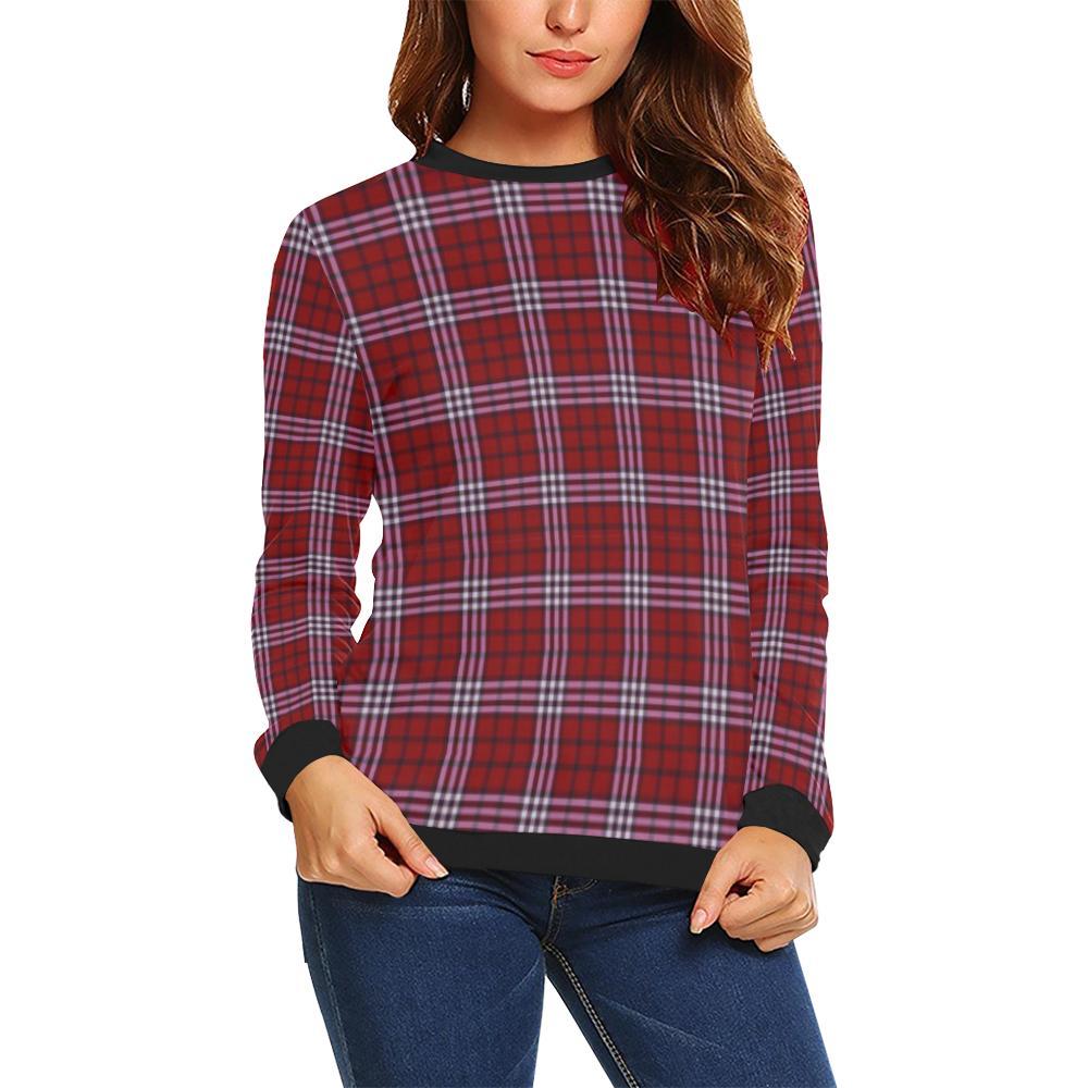 Scottish Tartan Royal Stewart Red Plaids Women Crewneck Sweatshirt-grizzshop