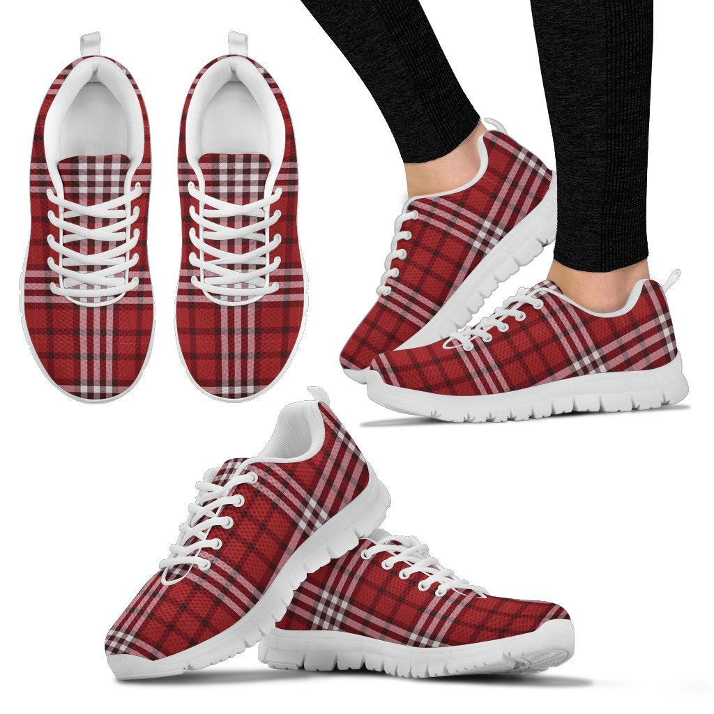 Scottish Tartan Royal Stewart Red Plaids Women Shoes Sneakers-grizzshop