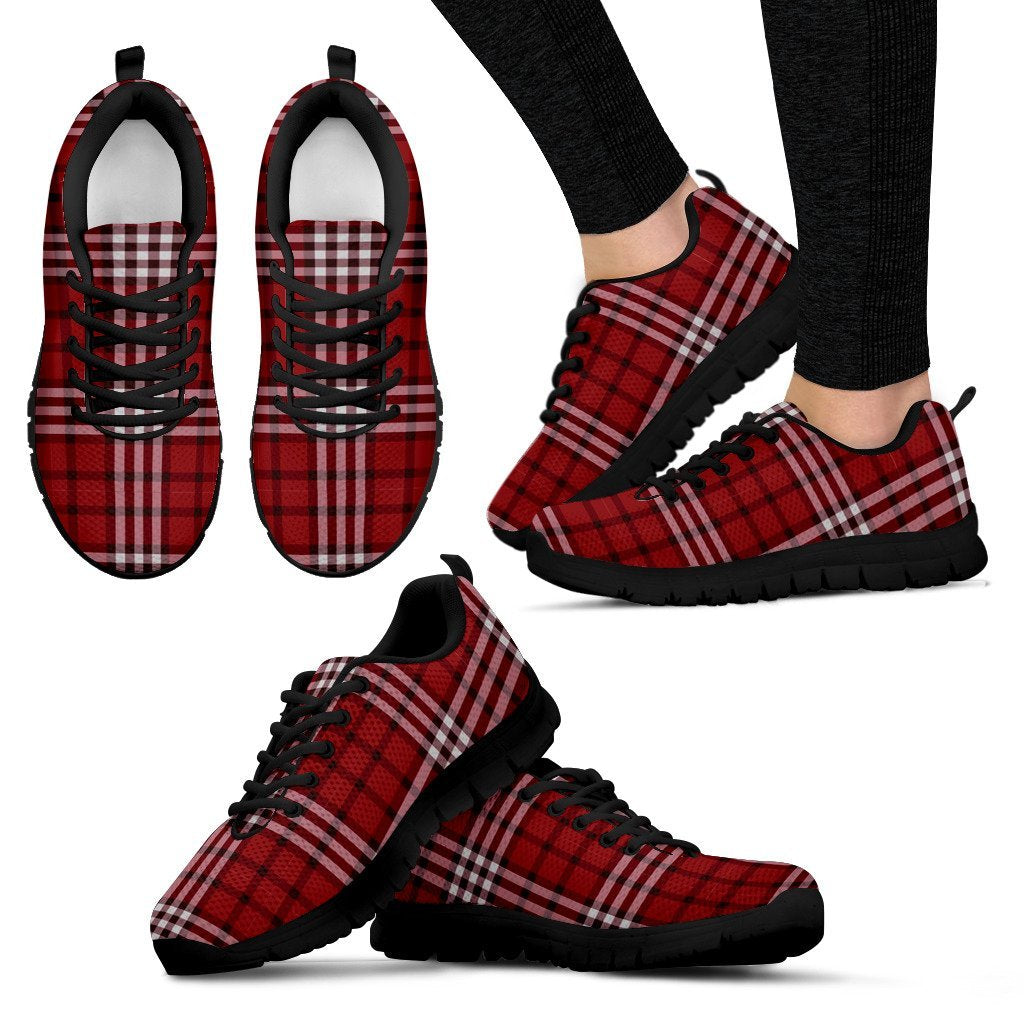 Scottish Tartan Royal Stewart Red Plaids Women Shoes Sneakers-grizzshop