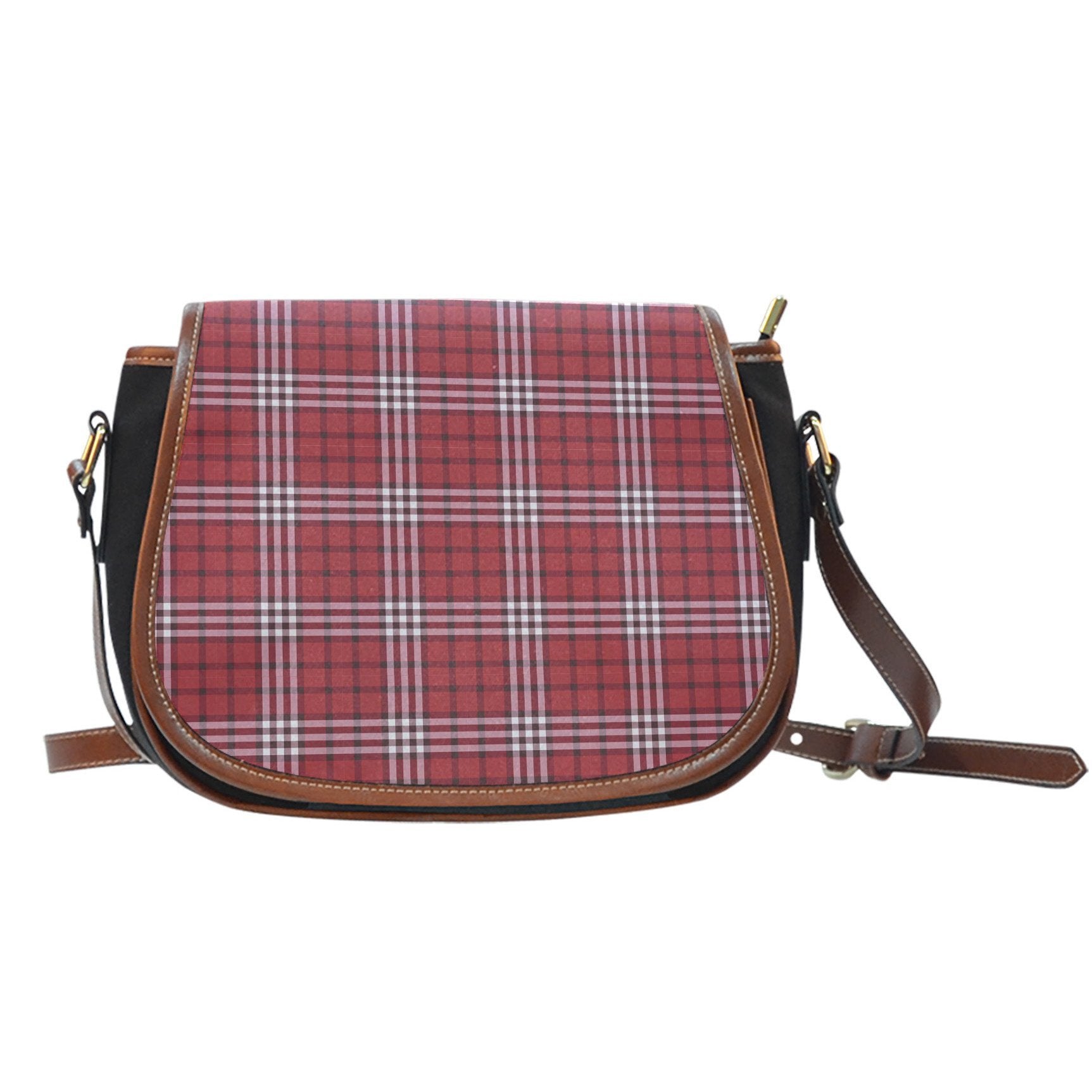 Scottish Tartan Royal Stewart Red Plaids Purse Crossbody Canvas Saddle Bag-grizzshop