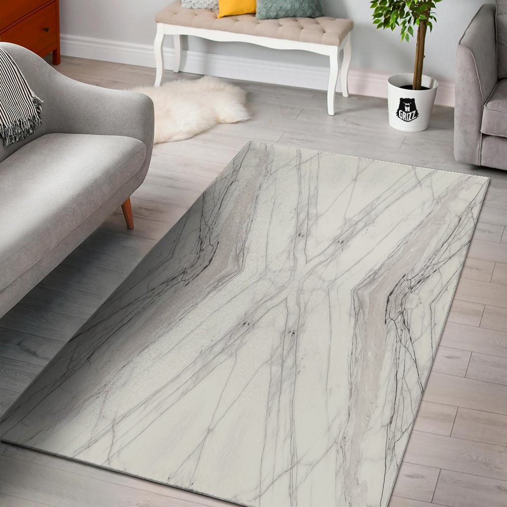 Scratch Marble White Gray Print Pattern Floor Mat-grizzshop
