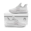 Scratch Marble White Gray Print Pattern White Athletic Shoes-grizzshop