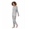 Scratch Marble White Gray Print Pattern Women's Pajamas-grizzshop