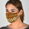 Sea Turtle Aztec Hibiscus Hawaiian Pattern Print Face Mask-grizzshop