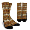 Sea Turtle Aztec Hibiscus Hawaiian Pattern Print Unisex Crew Socks-grizzshop