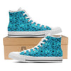 Sea Turtle Black And Blue Print Pattern White High Top Shoes-grizzshop