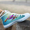 Sea Turtle Colorful Print White High Top Shoes-grizzshop