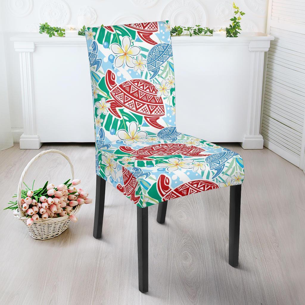 Sea Turtle Floral Hawaiian Pattern Print Chair Cover-grizzshop