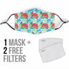 Sea Turtle Floral Hawaiian Pattern Print Face Mask-grizzshop